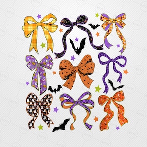 Coquette Bow Halloween Spooky Season Preppy Bat Bow PNG Digital Download