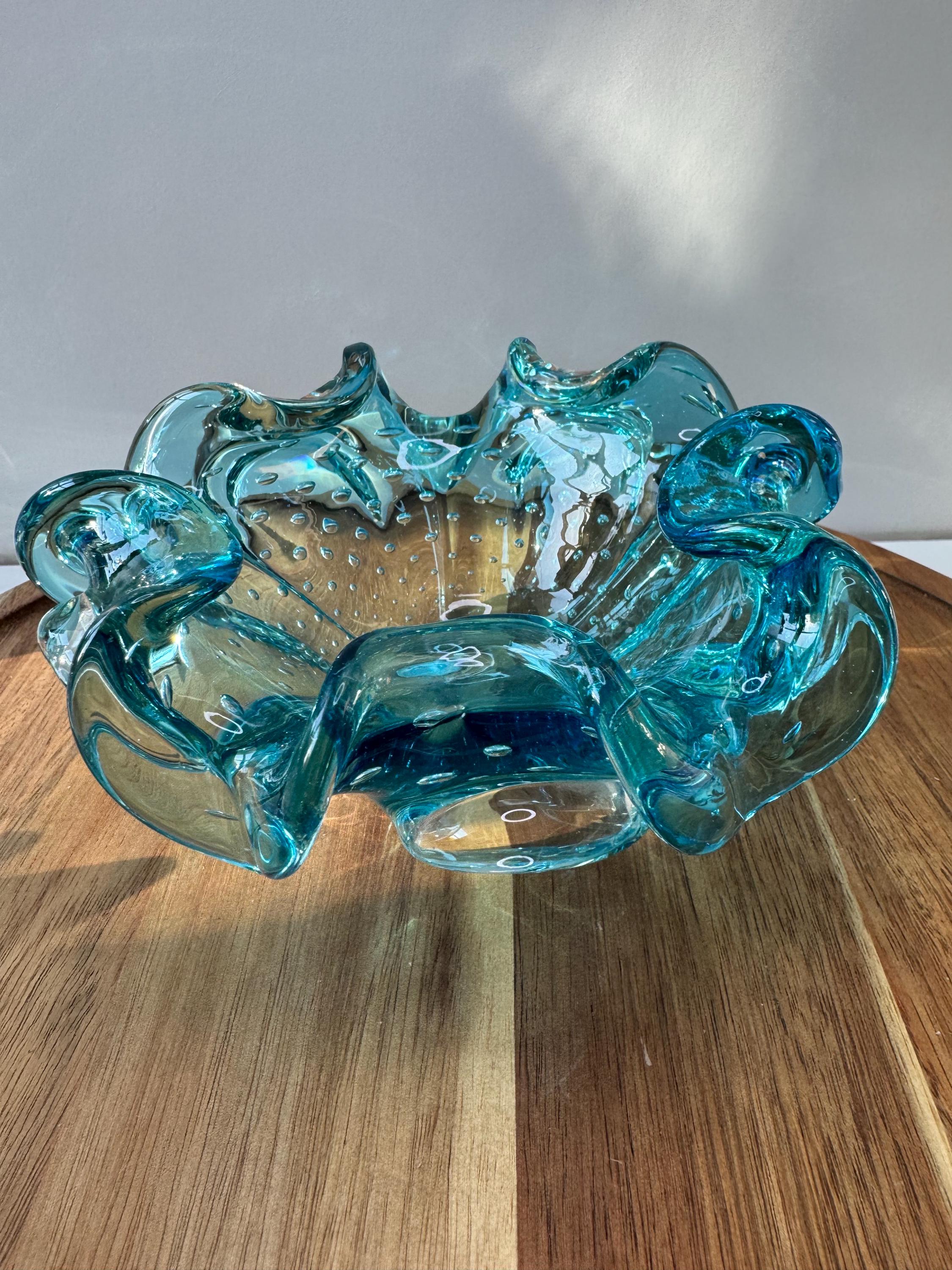 工芸品 Vetri Murano Ashtray 工芸品 Vetri Murano Ashtray Murano Glass Ashtray, Avventurina