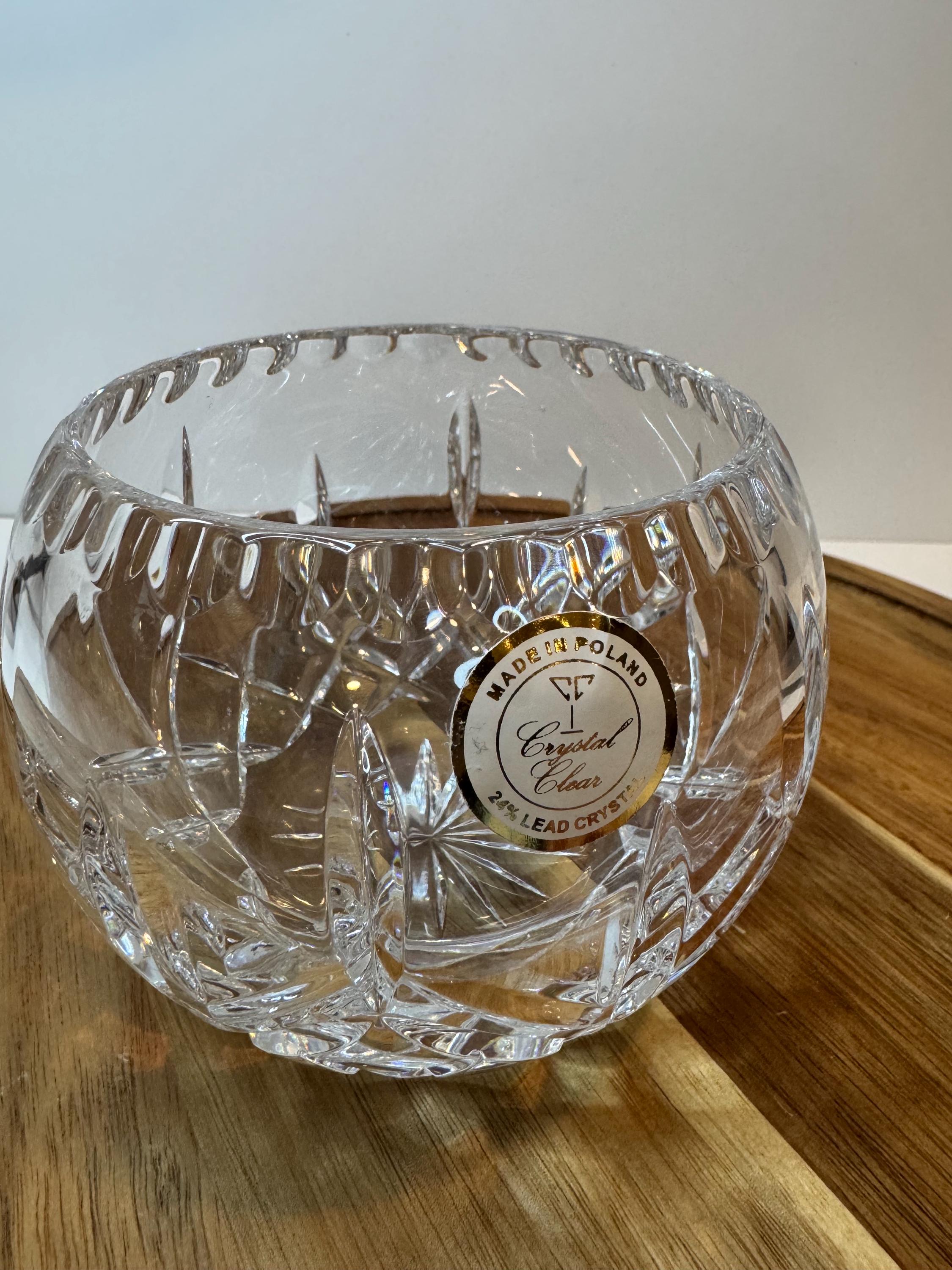 Lead Crystal Rose Bowl - Etsy