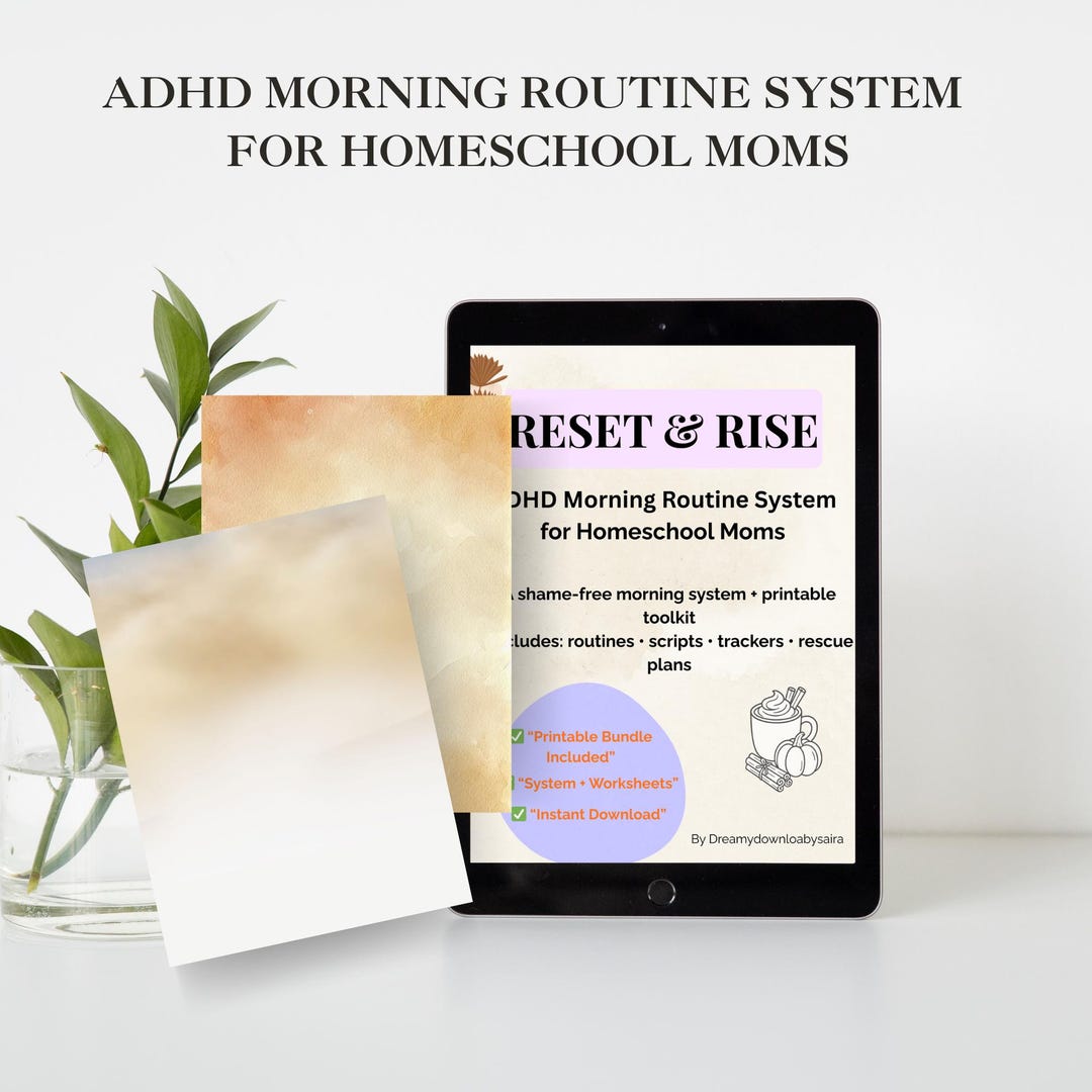 ADHD Morning System PDF | Homeschool Mom Routine | Printable Planner - Etsy