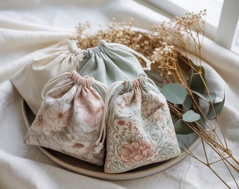 Drawstring Gift Bag Sewing Pattern PDF | Small Fabric Pouch Tutorial