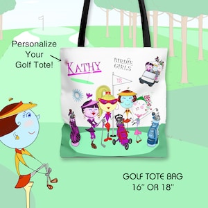 Personalized Women&#39;s Golf Tote Bag, The Birdie Girls Golf, Ladies golf tote bags, Golf bags for her, golf gift for ladies, golf tournament