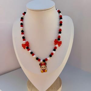 Bow Mouse Charm Necklace