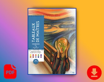 Mosaic Color By Number | Mystery Famous Paintings Coloring Book | Printable Art Therapy Pages | Stress Relief Activity for Adults & Kids