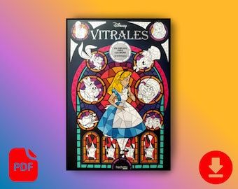 Disney Vitrales Mystery Coloring PDF, Stained Glass Color by Number, Printable Disney Art Therapy, Intricate Coloring Book, Instant Download