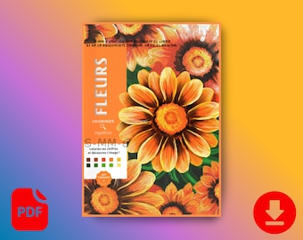 Flower Color By Number Coloring Book PDF | Mystery Floral Coloring Pages | Instant Download
