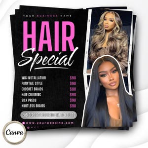 Hair Price List Flyer, Hair install Flyer, Price list Template, Hair flyer, Braids Sale Flyer,Hair Special Booking Flyer, Braids Price list