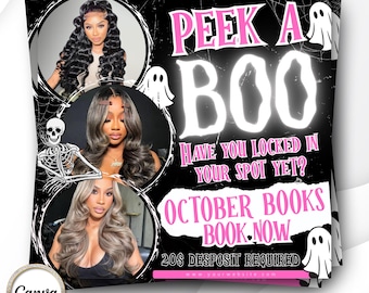 Halloween Beauty Booking Flyer: Editable Canva Template (Digital Download)