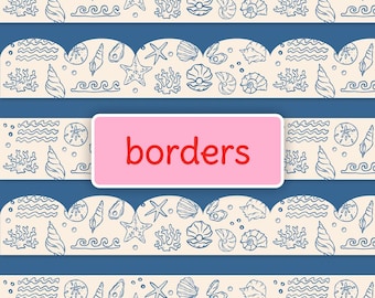 Classroom Bulletin Board Borders | Sand Sea & Shell Themed