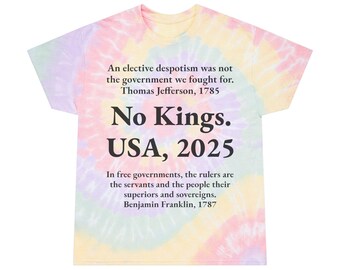 No Kings Protest, Tie-Dye Tee, Spiral