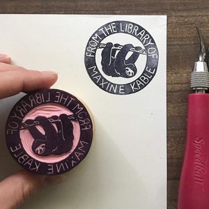 Custom Library Ex Libris Stamp - 2 inch round - Choose a Design