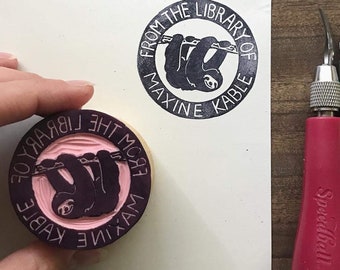 Custom Library Ex Libris Stamp - 2 inch round - Choose a Design