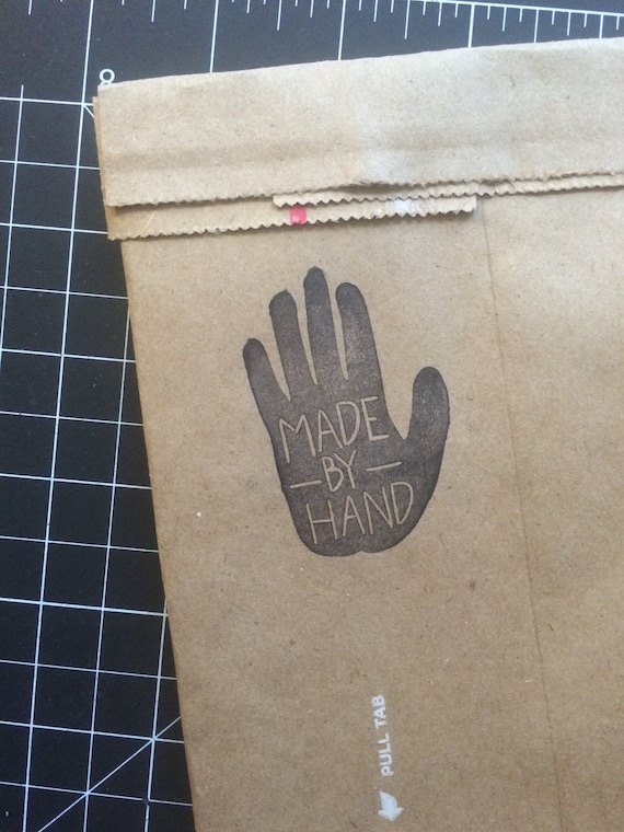 Made by Hand Stamp - 1.5 x 2.5 inches