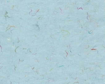 Handmade Paper 11x14 - Cool Confetti Paper - Fun Recycled Fabric Rainbow Paper