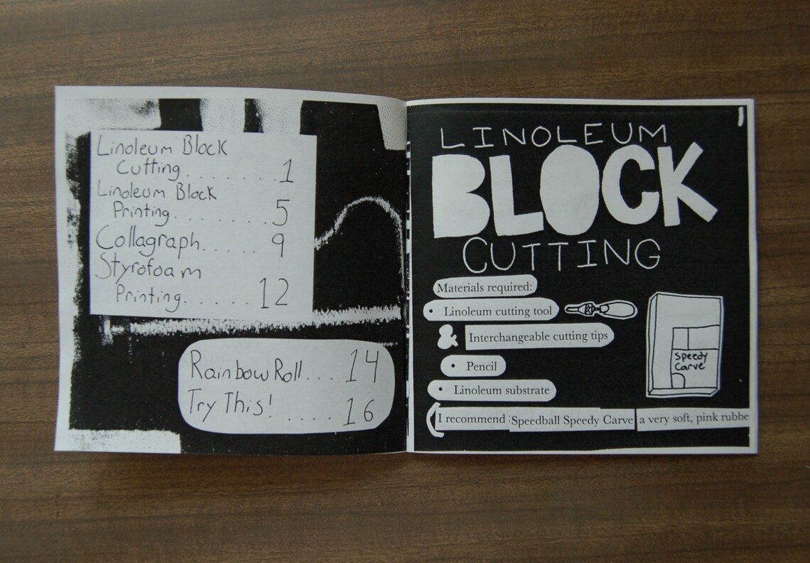Relief Printmaking Howtodoit Zine 2 Instruction Manual Etsy