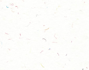 Handgjort papper 11x14 - Minikonfettipapper - Roligt återvunnet tyg regnbågspapper