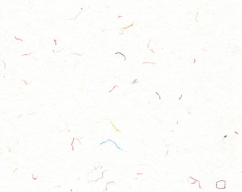 Mini Confetti Handmade Paper 5x7 - Fun Recycled Fabric Rainbow Paper