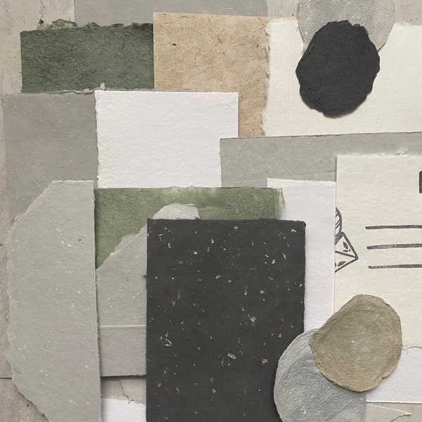 Handmade Paper Collage Bundle - Neutral Collection