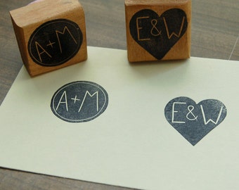 Custom Couple's Initial Stamp - 1.5 inch - Personalized Wedding or Engagement Gift