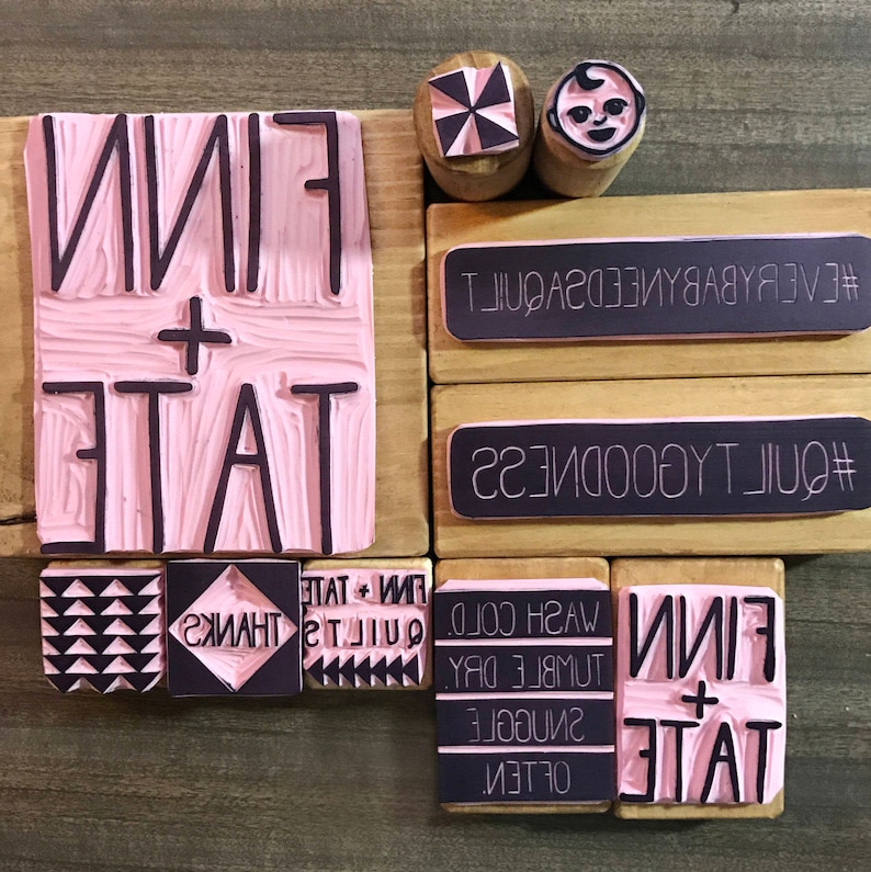 Business Branding Stamp Set Custom Logo Rubber Stamps Hand Etsy