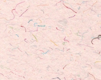 Handmade Paper 5x7 - Warm Confetti Paper - Fun Recycled Fabric Rainbow Paper