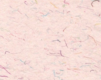 Handgjort papper 11x14 - Varmt konfettipapper - Roligt återvunnet tyg regnbågspapper