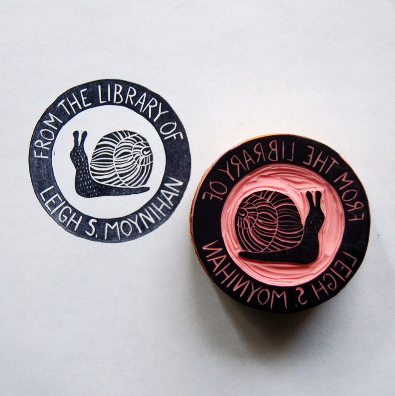 Custom Library Ex Libris Stamp 2 inch round Choose a Design image 5