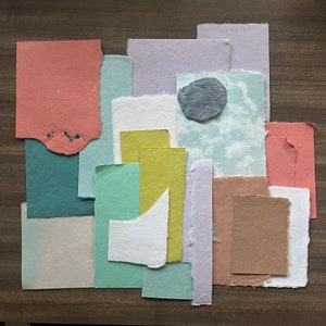 Lot de collages en papier fait main - Collection Couleurs