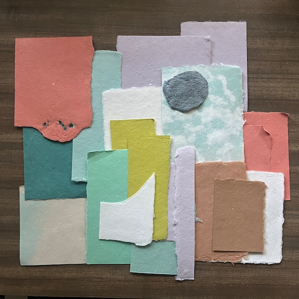 Handmade Paper Collage Bundle - Colors Collection