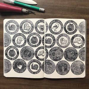 Custom Library Ex Libris Stamp 2 inch round Choose a Design image 8