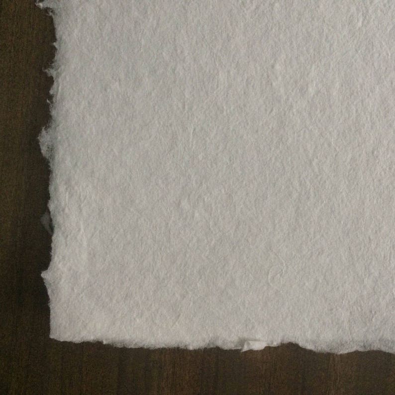 White Classic Cotton Handmade Paper 8x10 Fine Art Paper Sheets image 3