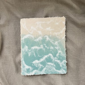 Papel de olas - Papel hecho a mano - Varios tamaños - Patrón de playa oceánica