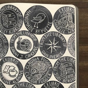 Custom Library Ex Libris Stamp 2 inch round Choose a Design image 10