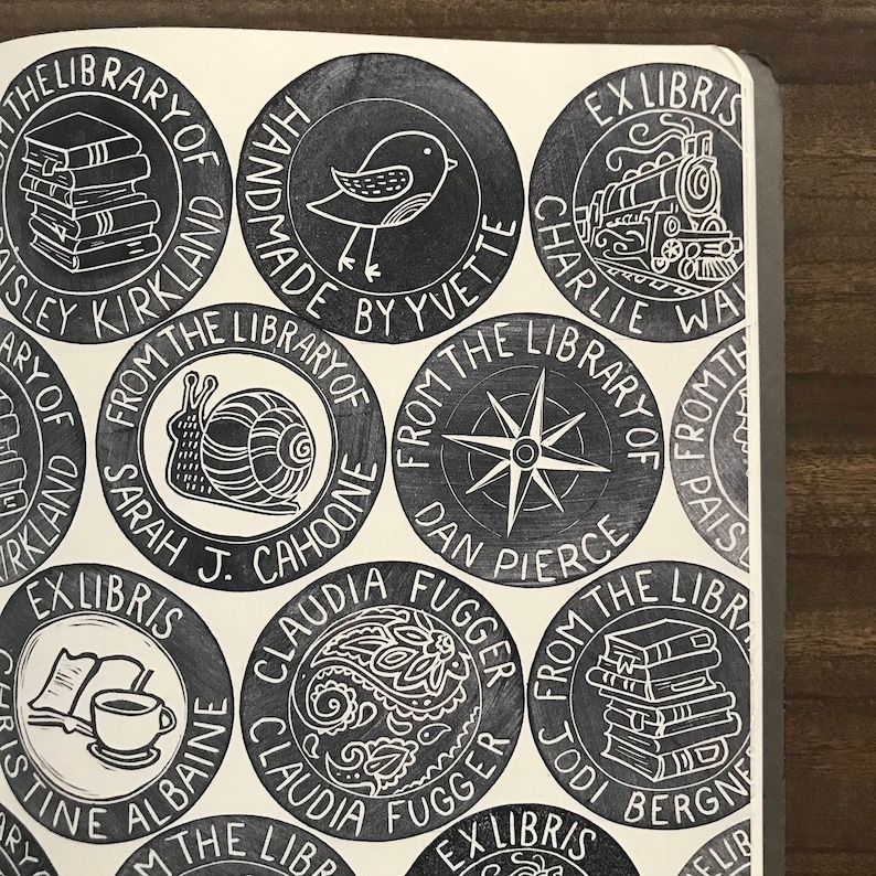 Custom Library Ex Libris Stamp 2 inch round Choose a Design image 10