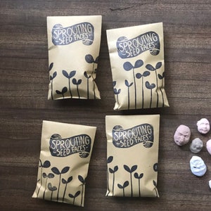 4 Packungen mit 5 Sprouting Seed Faces - Pflanzbares Papier mit essbaren Sprossen - Ausgefallenes Geschenk