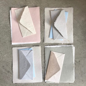 Juegos de papelería - Colección variada - 5 sobres y 10 hojas de papel hechas a mano