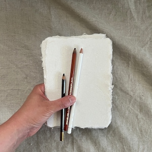 Antiek wit handgemaakt papier - EcoSketch-tekenpapier - Vellen van 5 x 7, 8 x 10 of 11 x 14 - cadeau voor een kunstenaar