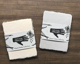 Handmade Paper Sample Set - Swatches of Mixed Media, Confetti and Classic Cotton Collections