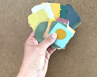 Teeny Tiny Handmade Paper Set - 20 Pieces Small Mini Papers - 2x3, 2x2, 1x3, 4x4
