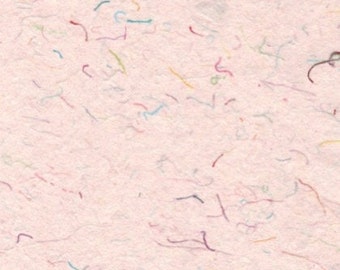 Handgjort papper 8x10 - Varmt konfettipapper - Roligt återvunnet tyg regnbågspapper