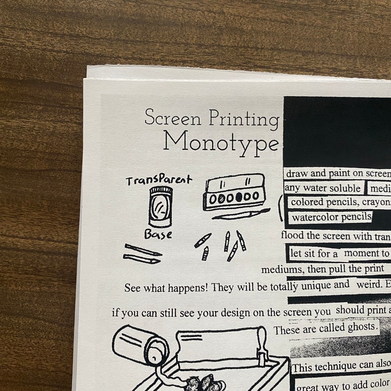 Screen Printing Howtodoit Zine 4 Instruction Manual for Etsy