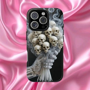 Gothic Phone Case with Skull Design | Tough Cases for Halloween, Unique Gift for Edgy Style, Phone Accessories, Alternative Fashion