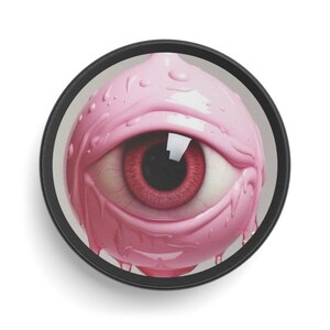 Unique Eye Design Hockey Puck, Fun Gift for Hockey Lovers, Collectible Sports Memorabilia, Indoor Decor, Games & Parties