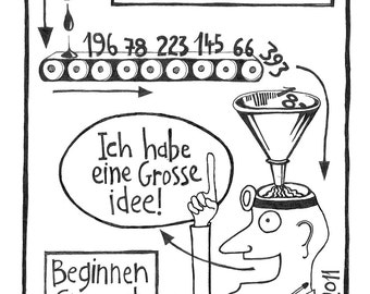 Doctors Love Numbers - German - Pen & Ink Illustration