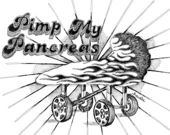 Pimp My Pancreas - Pen & Ink Illustration