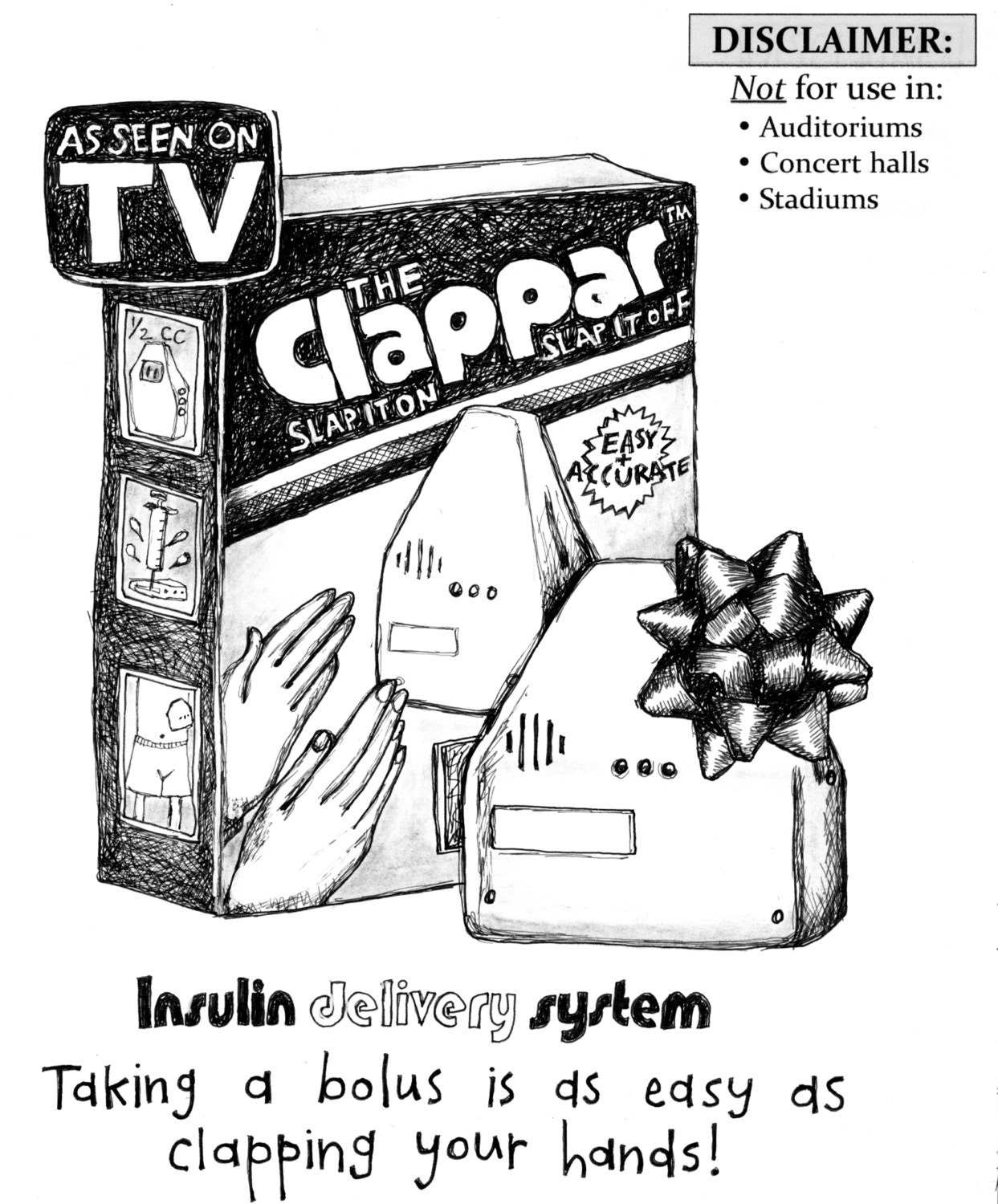 The Clapper Insulin Pump Holiday Gift Pen & Ink Etsy