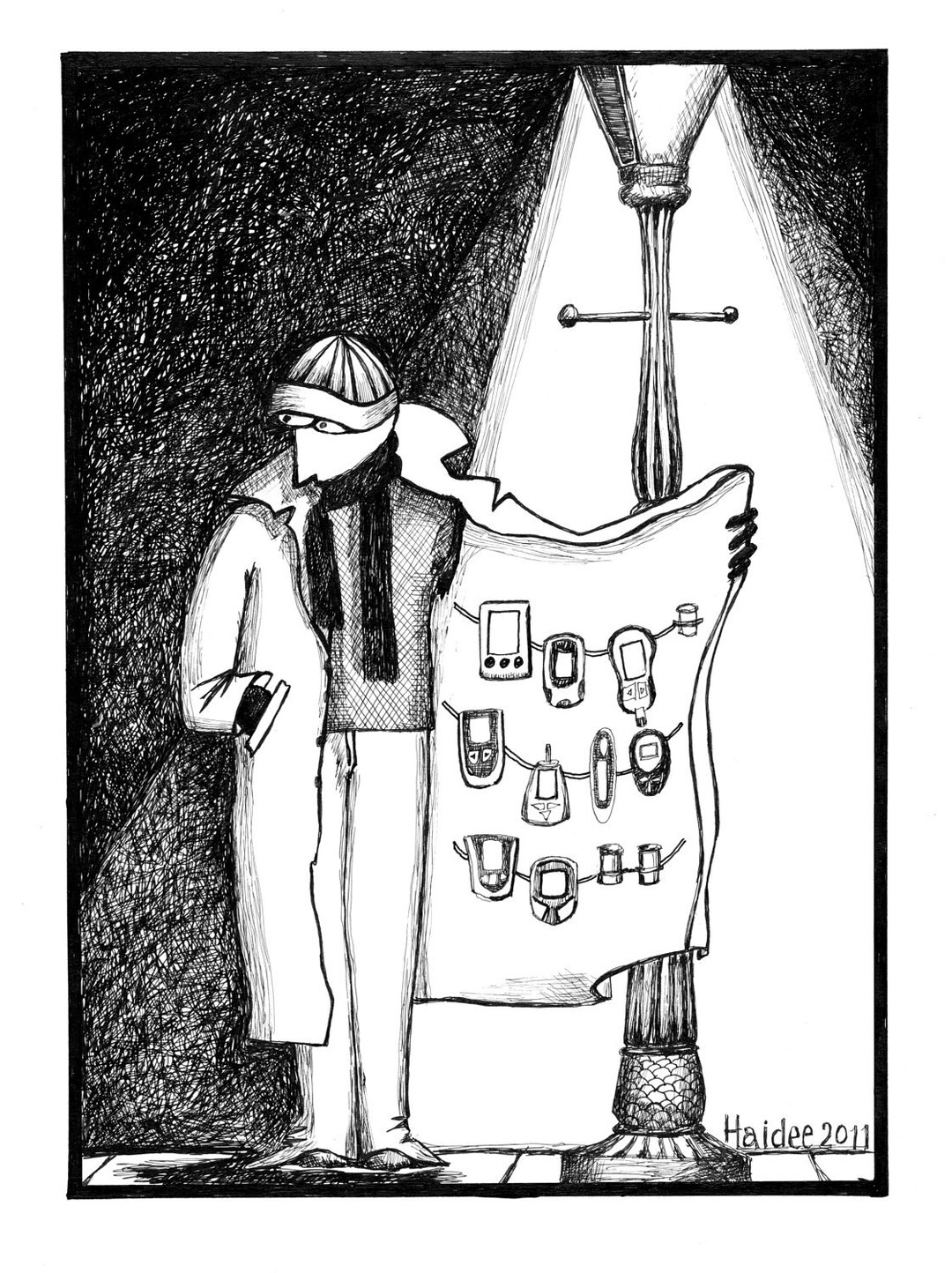 Under the Cloak of Darkness Pen & Ink Illustration Etsy