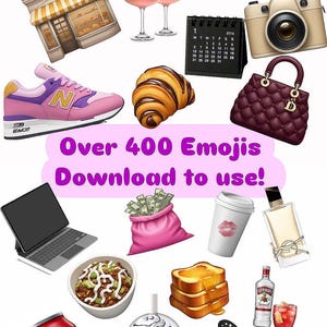 IOS Emoji Stickers Pack Cute Cozy Pink Brown Aesthetic Emoji Black Red Emoji