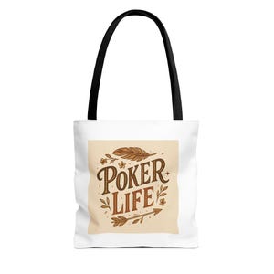 Sacola Poker Life - Perfeita para jogos de cartas, presentes de jogos de azar, passeios casuais, noites de pôquer e uso diário
