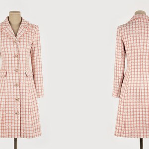 Elegant Feminin Single Button Tweed Mini Dress / Korean Style Pink Mini Dress / Modern Chic Jacket Dress for Fall Winter image 10